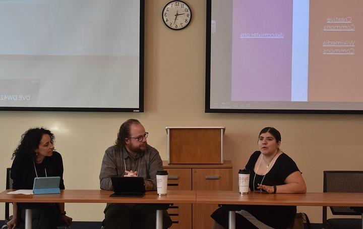 PhD students Ana-Christina Acosta Gaspar De Alba, Ali Friedberg Tal-mason, and Charlie Gleek hosted a panel along with FAU's Dr. Wendy Hinshaw at FAU's 